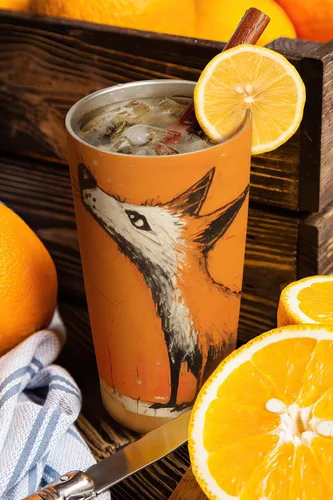 Vista 3 de Regalos de zorro de 20 onzas para los amantes de los zorros, regalos de café para los amantes del café, genial, divertido, lindo vaso de café
