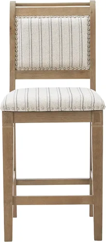 Vista 4 de Linon Home Decor Products Taburete Newton Grey para mostrador, gris lavado