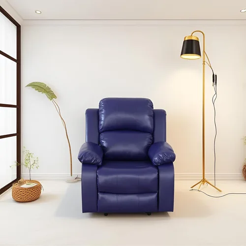 Vista 14 de Conjunto de sofá para sala de Estar, sillón reclinable de cuero transpirable, sofá de 3 plazas para cine en casa con portavasos para apartamento