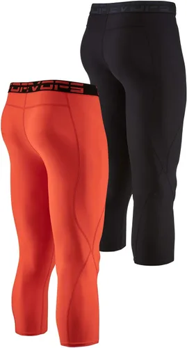 Vista 2 de DEVOPS - Mallas de compresión para hombre 34 (2 unidades) para correr capa base leggins activos