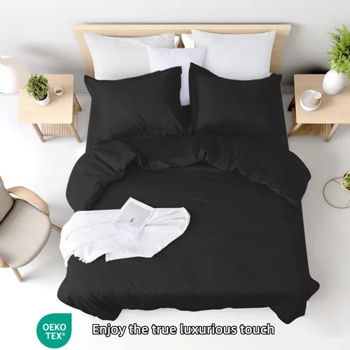 Vista 35 de Juego de funda de edredón Twin/Twin-XL, 100% algodón egipcio, juego de ropa de cama de 2 piezas - 1 funda de edredón (sin relleno) con 1 funda