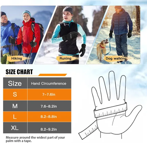 Vista 5 de JUMPHIGH Winter Gloves, Waterproof Thermal Gloves, Cold Weather Gloves, Men's Snow Gloves, Warm Gifts for Women and Men