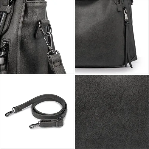 Vista 6 de Realer Handbags for Women Hobo Bags Large Crossbody Shoulder Bag Vegan Faux Leather, with HolsterWallet