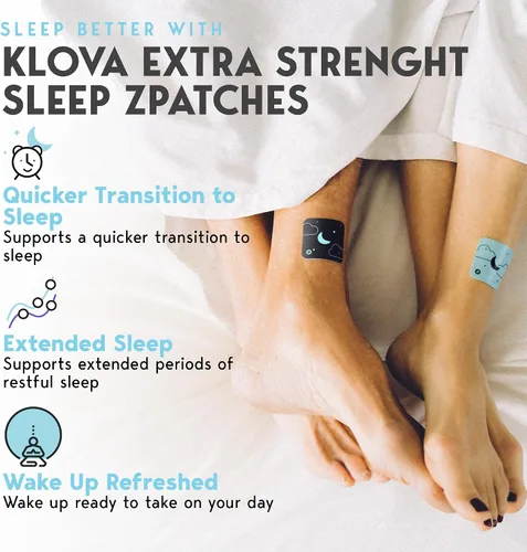 Vista 3 de Klova Parches para dormir extra fuertes para adultos Ayuda natural para dormir con 6 mg de melatonina, valeriana y L-teanina Apoyo para dormir