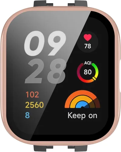 Vista 5 de PC+Funda protectora de pantalla de vidrio templado compatible con Xiaomi Redmi Watch 3/Mi Watch Lite 3 Protector de pantalla para Xiaomi Redmi Watch