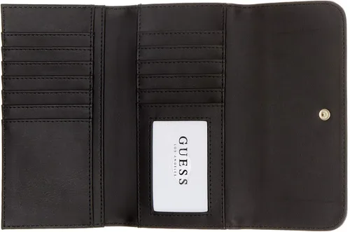 Vista 2 de GUESS Pish Posh - Cartera delgada con logotipo negro para mujer con caja de regalo