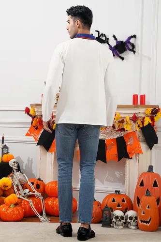 Vista 5 de Arvilhill Disfraz de Halloween para adultos, camisa de manga larga para cosplay