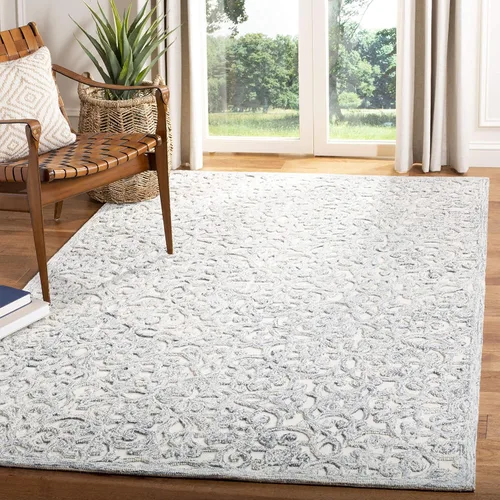 Vista 23 de SAFAVIEH Trace Collection - Alfombra decorativa de 2 x 3 pies, marrón y marfil, lana hecha a mano, ideal para zonas de alto tráfico en entrada, sala