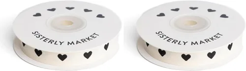 Vista 12 de Cinta de algodón en espiga personalizada, cinta de regalo natural de 5/8 pulgadas con frase impresa Best Day, 10 yardas