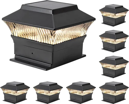 Vista 10 de Paquete de 4 luces solares para tapa de poste, modernas #2: se adapta a postes de vinilo de 4 x 4 y madera de 5 x 5 pulgadas, temperatura de 3