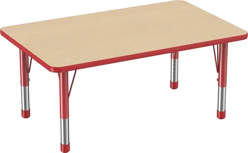 Vista 90 de FDP - Mesa rectangular para actividades escolares y aulas (24 x 36 pulgadas), patas gruesas para niños pequeños, altura ajustable de 15 a 24