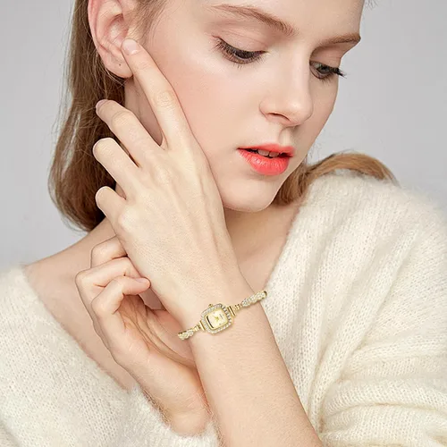 Vista 3 de OIDEA Reloj de pulsera con diamantes de imitación para mujer: reloj de pulsera de cuarzo analógico con diamantes de imitación de lujo, correa