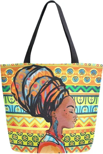 Vista 26 de Naanle Bolsa de lona para mujer, bolso de hombro casual con hoja de palma, reutilizable, multiusos, resistente, para compras, comestibles, algodón