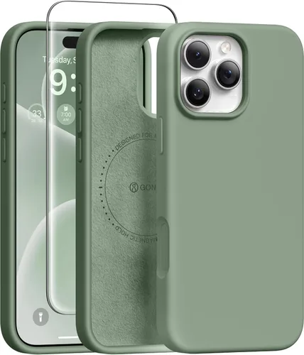Vista 136 de GONEZ Funda magnética para iPhone 12 Case / 12 Pro Case, compatible con MagSafe, [protector de pantalla + protector de lente de cámara], funda