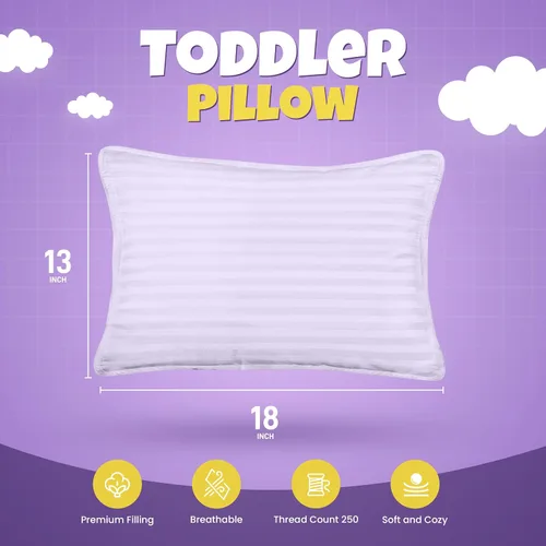Vista 2 de Utopia Bedding Almohada para niños pequeños (Lavanda, paquete de 2), almohadas de 13x18 para dormir, funda de mezcla de algodón suave