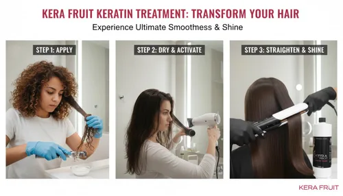 Vista 3 de Kera Fruit Tratamiento de queratina de 32 oz (30.4 fl oz) - Cirugía profesional del cabello para alisado extremo y control del encrespamiento