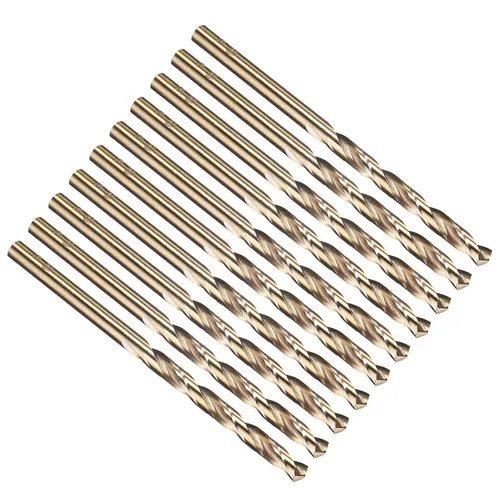 Vista 180 de PATIKIL Broca Jobber de 0.039 in, vástago recto M35 cobalto 5% acero de alta velocidad 135° acabado dorado para metal duro de acero inoxidable - 2