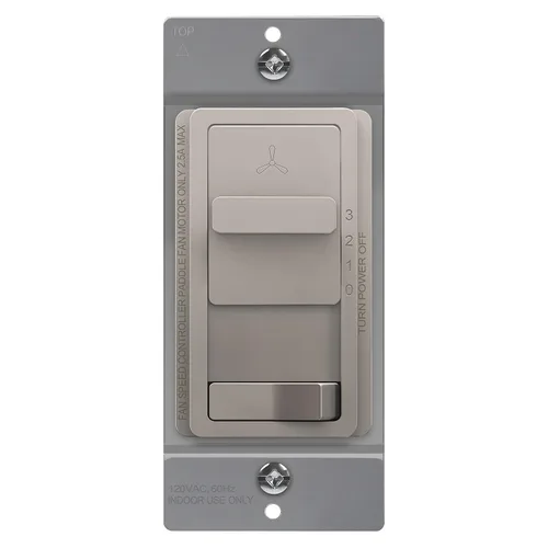 Vista 12 de TOPGREENER 3-Speed Ceiling Fan and Light Dimmer Switch, Single Pole, Gold 3-speed mechanical fans and dimmable lights only. Separate fan/light