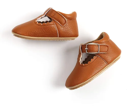 Vista 7 de myppgg Zapatos planos Mary Jane para bebé niña, con lazo brillante, vestido de princesa, zapatos de cuna antideslizantes para niños pequeños que