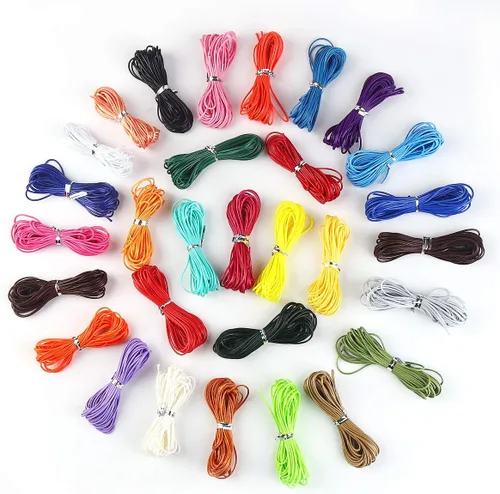 Vista 7 de Cuerda encerada de poliéster de 0.039 pulgadas para pulsera de macramé para manualidades, 24 colores, 131 yardas..