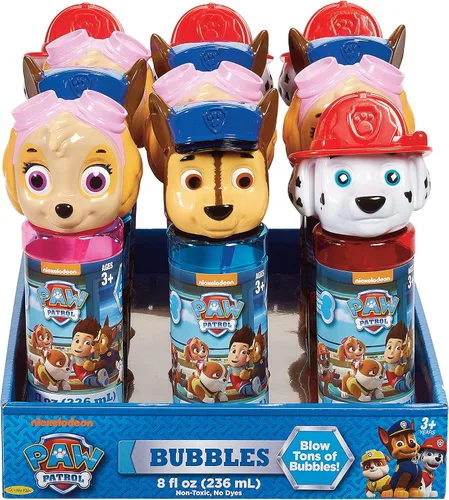 Vista 2 de Little Kids Paw Patrol Skye Marshall Chase - Paquete de recuerdos de fiesta de 8 onzas con burbujas y varita, paquete de 12, multicolor