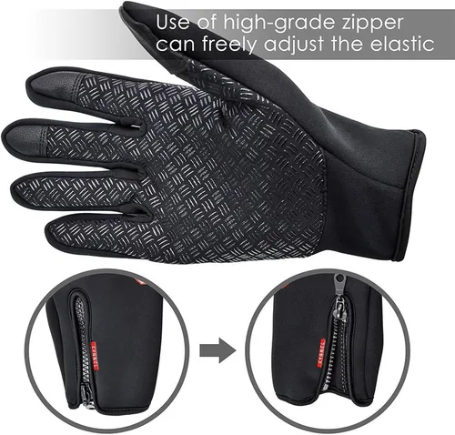 Vista 5 de CYG&CL Guantes cálidos de invierno para exteriores, resistentes al agua, resistentes al viento, antideslizantes, guantes deportivos para ciclismo