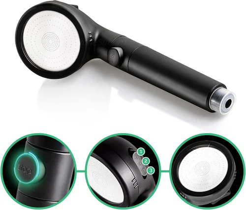 Vista 5 de Sistema de cabezal de ducha original StoneStream® EcoPower, filtro iónico similar al spa para suavizar el agua, aumentar la presión y ahorrar agua