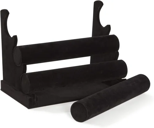 Vista 9 de Soporte para joyas3-Tier de terciopelo joyas brazalete collar con dije Display Rack, Negro 12x 9x 7pulgadas