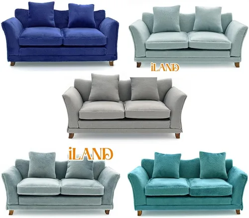 Vista 6 de iLAND Muebles modernos para casa de muñecas en escala 1/12 de sofá en miniatura para sala de estar de casa de muñecas (terciopelo azul oscuro)
