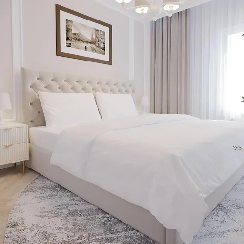 Vista 2 de Juego de sábanas de 100 % algodón, tamaño Queen, 600 hilos, juego de ropa de cama de 4 piezas con bolsillo profundo de 16 pulgadas, sábanas