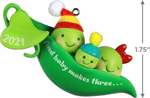 Vista 5 de Hallmark Keepsake Adorno de Navidad, año 2021, bebé hace tres guisantes
