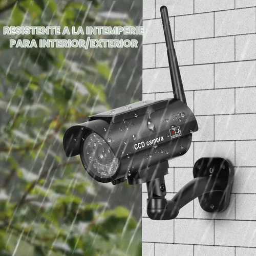 Vista 4 de BNT Cámara de seguridad falsa alimentada por energía solar, cámara de seguridad simulada con sistema de vigilancia simulada con sensor de luz