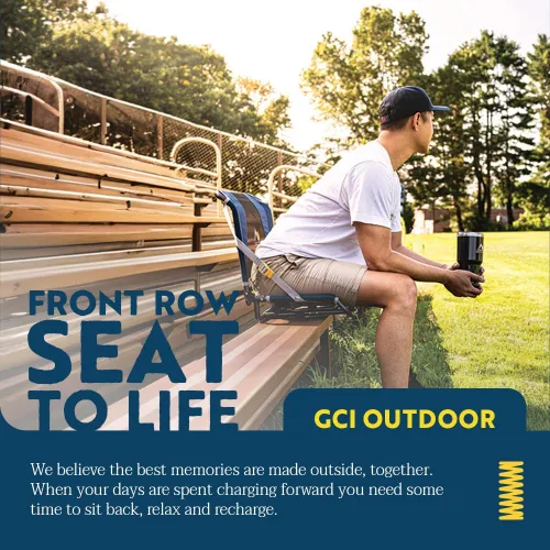 Vista 6 de GCI Outdoor Big Comfort - Silla ancha para estadio con respaldo ajustable, color negro