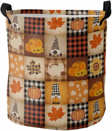 Vista 16 de Cesta de lavandería rosa para Halloween, bolsa plegable con asas fáciles de transportar, pequeña cesta plegable independiente, plegable, Blanco