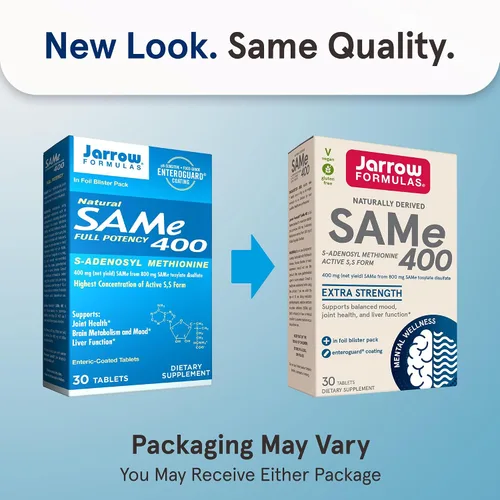 Vista 2 de Jarrow Formulas SAM-e 0.007 oz Suplemento dietario en cápsulas, SAM400, 1, 1