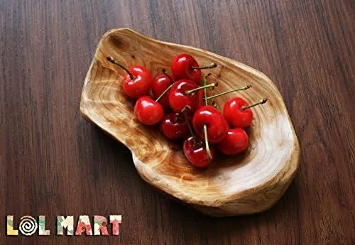 Vista 4 de LOL MART - Bandeja de madera natural para almacenar alimentos (6.5 ~ 9 pulgadas)