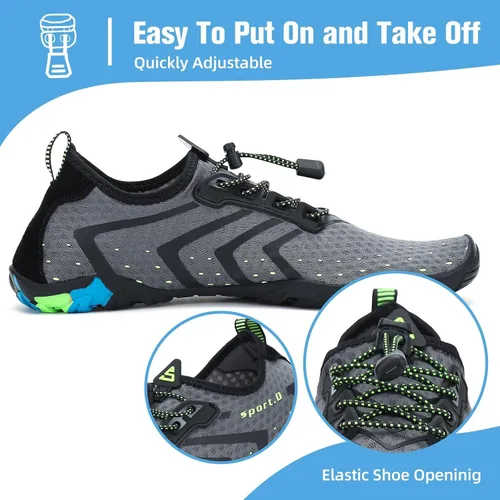 Vista 5 de Mishansha - Zapatos de agua para hombres y mujeres, secado rápido, para natación, buceo, surf, deportes acuáticos, piscina, playa, senderismo, yoga.
