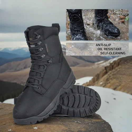 Vista 9 de Men's Waterproof Military Tactical Boots Lightweight Work Boot Insulated Hunting Boots, 8 Inches Lace-up Outdoor Boots, 400g Thinsulate