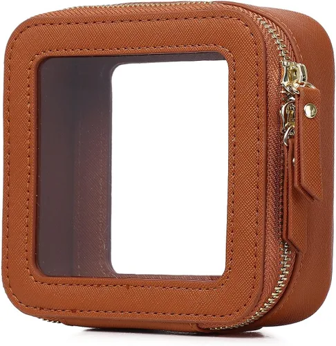 Vista 55 de Pinkmik Pequeña bolsa de maquillaje, mini estuche transparente para maquillaje y neceser con cremallera, organizador de bolsos para mujer
