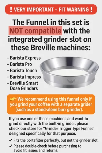 Vista 3 de Breville - Kit de herramientas para máquina de café expreso de 2.126 in, portafiltro desnudo, manipulador, herramienta de distribución, Wdt, embudo