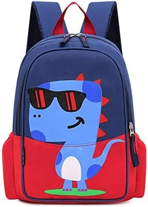 Vista 4 de Mochila preescolar para niños, diseño de dibujos animados, tamaño A4, Dinosaurio Rojo 2 M