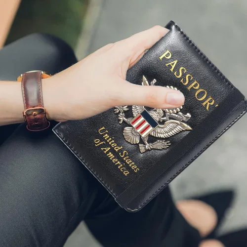 Vista 6 de Tarjetero para pasaporte, Negro