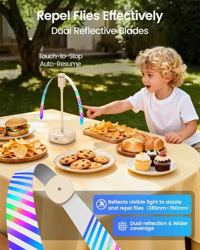 Vista 3 de Edvision Paquete de 4 ventiladores de mesa para comida, ventilador de comida recargable USB de 2000mAh, ventilador portátil con cuello de ganso