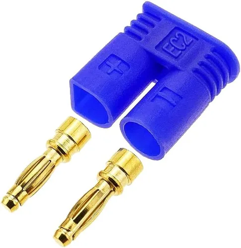 Vista 4 de 10Sets EC2 Conector de batería Adaptador RC chapado en oro 2.0MM 2MM Banana Plug Bullet Conector para RC Lipo Batería