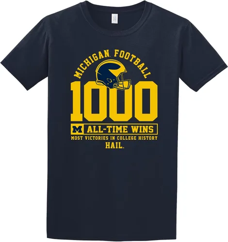 Vista 3 de Camiseta 1000th Win de la Universidad de Michigan con licencia oficial Gris