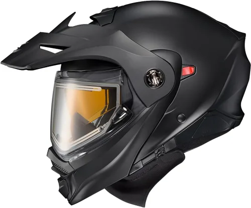 Vista 2 de ScorpionEXO AT960 - Casco modular para moto de nieve de aventura en clima frío, escudo eléctrico con caja de respiración y bolsillos para altavoces