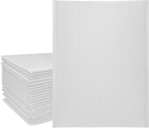 Vista 7 de Immuson Sobres blancos de burbujas de polietileno de 8.5 x 11 pulgadas, 25 bolsas de envío autoselladas, bolsas de embalaje, sobres acolchados