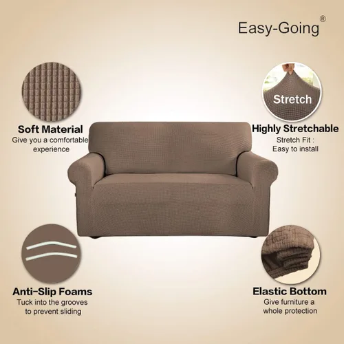 Vista 282 de Easy-Going - Funda elástica sobredimensionada para sofá, 1 pieza, protector muebles, suave, parte inferior elástica, para niños, tela jacquard