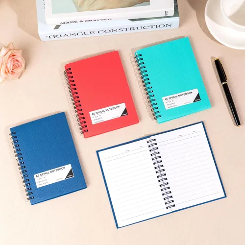 Vista 6 de FLYING EAGLE 4x6 Small Spiral Notebook 12 Pack A6 Mini Journal Plastic Hardcover 8mm Ruled Notebook for School Work,Black