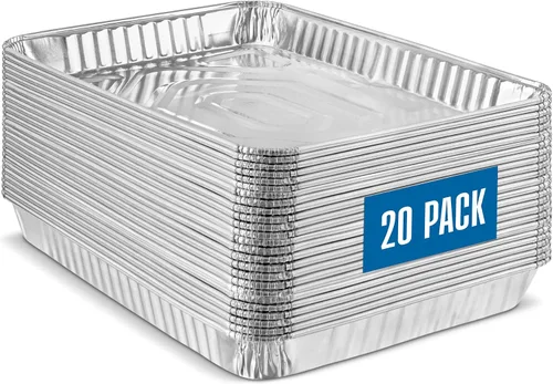 Vista 13 de PLASTICPRO Bandejas de Aluminio Paquete de 5 Bandejas Desechables para Galletas 9'' x 13'' Bandejas para Hornear de Calidad Premium Extra